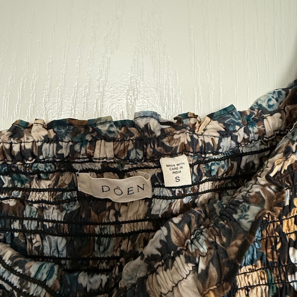 DÔEN
Bijou shirred floral-print organic cotton-voile midi dress - Picture 6 of 9